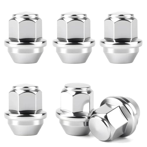 Image of 6 Pcs Alloy Wheel Nuts, M12 x 1.5 Alloy Wheel Lug Nuts 19mm Hex with Taper Washers Compatible with Ford F-150/Escort, for Ford Fiesta Focus Fusion, for Lincoln