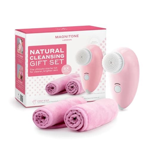 Image of Magnitone Natural Cleansing Ultimate Gift Set with First Step Daily Cleansing Brush and 2 Wipe Out Makeup Remover Cloth Wipes