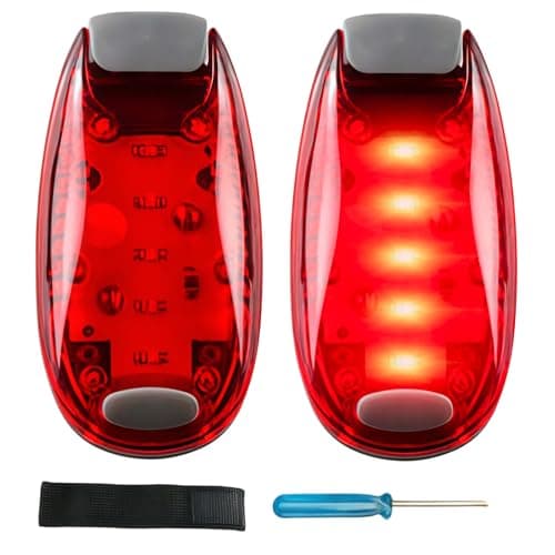 Image of 2Pack LED Safety Lights, Clip on LED Flashing Light with 5 Lamp Beads, High Visibility Waterproof Clip on Flashing Strobe Light for Running Jogging Walking Cycling for Kids Dogs Bicycle Helmet Bike