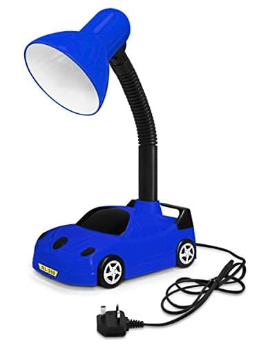 Image of Racing Car Desk Lamp Flexible Blue and Black with LED Golf Ball Bulb 4w