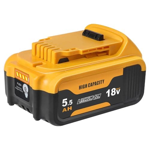 Image of Powarobor 18V 5.5Ah DCB184 Lithium-Ion Replacement Battery for Dewalt 18V XR Power Tools compatible with DCB180 DCB182 DCB183 DCB200 DCB201