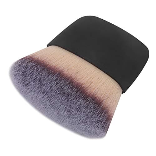 Image of Kabuki Makeup Brush, Face Foundation Brush Mini Loose Powder Brush for Apply Powders, Blush, Bronzer, Foundation, Mineral Make up, Pressed Powder - Black