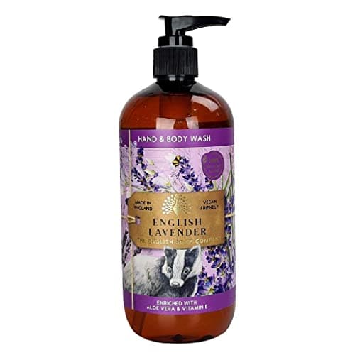 Image of The English Soap Company English Lavender Hand and Body Wash - Vegan Friendly Anniversary Collection - Aloe Vera and Vitamin E, Classic Calming Floral Scent, Recyclable, Made in England - 500ml