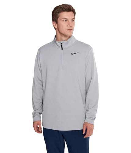 Image of Nike Mens Victory Dri-fit 1/2-zip Golf Top, Wolf Grey/Black/Black, Medium