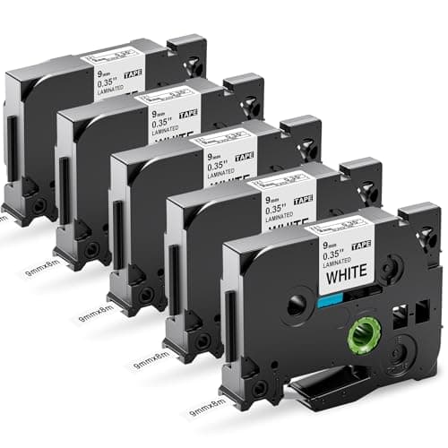 Image of Upwinning TZe-221 TZe 221 Compatible with Brother Label Printer Tape 9mm Black on White, Replacement for TZe 9mm Tape Cassette Work with Brother Label Maker 900 1000 1010 H100lb H105 H110, 5-Pack