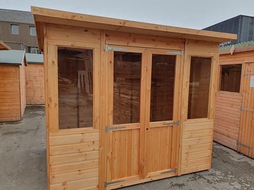 Image of Pinelap Summer House Contemporary 8x6 Pent Summerhouse Fully T&G Sectional Garden Room