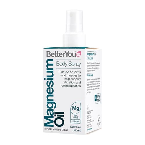 Image of BetterYou Magnesium Supplement, High Strength Magnesium Oil Spray | Natural Vegan Magnesium Chloride Liquid for Sleep, Muscle Recovery Use for Feet and Legs, 600 Sprays, Made in UK