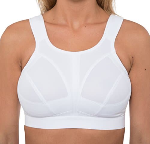 Image of Womens High Impact Sports Bra Non Wired Plus Size Sports Bra Large Bosom Bra 38 E White