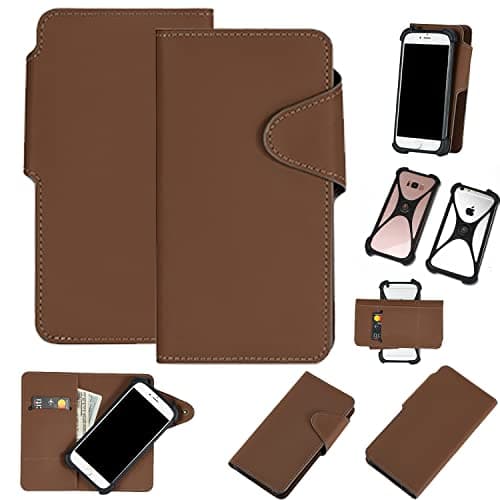 Image of K-S-Trade Protective Case For Xiaomi Redmi 9 Activ Protective Cover Flip Case Imitation Leather Compatible With Xiaomi Redmi 9 Activ Brown Mobile Phone Case Wallet Case