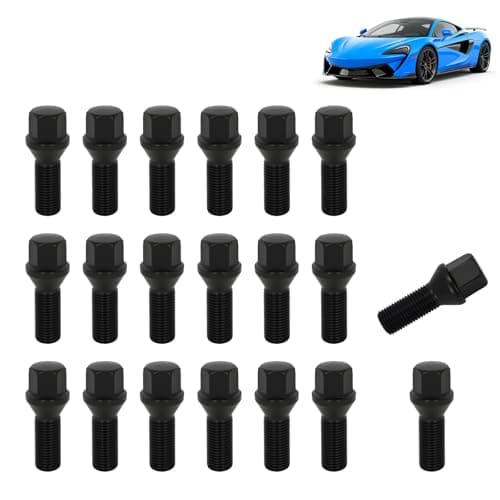 Image of 20pcs M12x1.5 Wheel Bolts Tapered 60 Degree, 24mm Thread Length, 10.9 Grade Steel Wheel Lug Bolts for Smart Fortwo Renault Clio Dacia Sandero Vauxhall Corsa