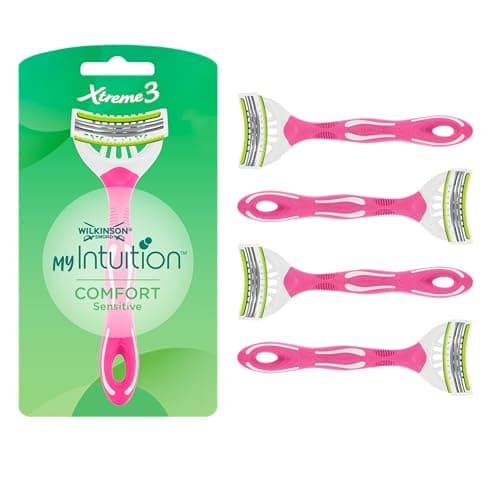 Image of Wilkinson Sword myIntuition Xtreme 3 Comfort Sensitive Women's Disposable Razors, Sensitive Skin Razors for Women, 4 Pack