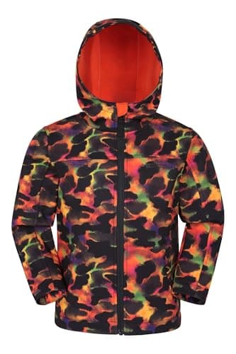Image of Mountain Warehouse Exodus Kids Softshell Jacket - Breathable, Water Resistant, Fleece Lined, Wind Resistant Coat, Boys & Girls - For Spring Summer & Outdoors Red (05) Kids Size 11-12 Years