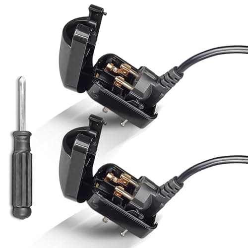 Image of Converter Plug, OFOAEEA 2 Pcs Euro Earthed to UK Converter Plug, EU to UK Plug Fused, 13 Amp Pin Converters with Screwdriver,Adapter EU to UK (Black)