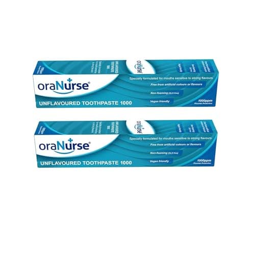 Image of Oranurse Unflavoured Toothpaste 2-Pack for Adults and Kids | 1000ppm Fluoride for Sensitive Mouths | Non-Foaming, SLS-Free, 50ml