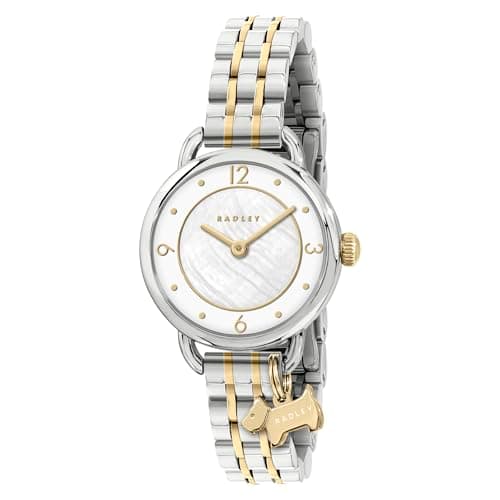 Image of RADLEY Womens Two Tone Stainless Steel White Mother of Pearl Bracelet Watch