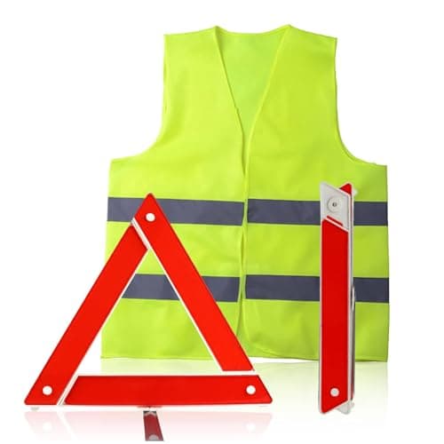 Image of Gtwinsone Warning Triangle Foldable Car Triangle Warning Sign with High Visibility Vest Breakdown Triangle Reflective Jacket 2 In 1 Emergency Driving Kit 2022 for Car Truck SUV Emergencies