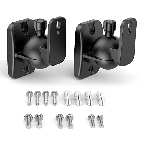 Image of HomeMount Wall Mount Brackets - Universal Speaker Mounts, Bookshelf Speaker Kit, Supports Up to 8 lbs, 2 Pack, Black