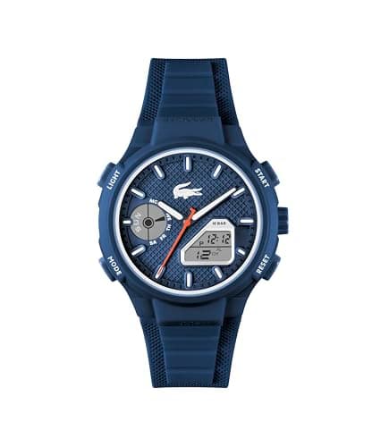 Image of Lacoste Analog-Digital Multifunction Quartz Watch for Men LC33 Collection with Blue Silicone Bracelet - 2011370