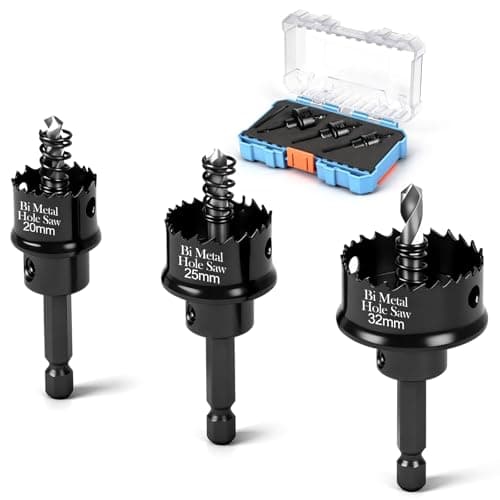 Image of 3PCS M42 Bi-Metal Hole Saw Set, 8% Cobalt HSS Circular Hole Cutter, 20 25 32MM Hole Drill Kit with Hex Shank for Drilling Thin Metal, Stainless Steel, Aluminium
