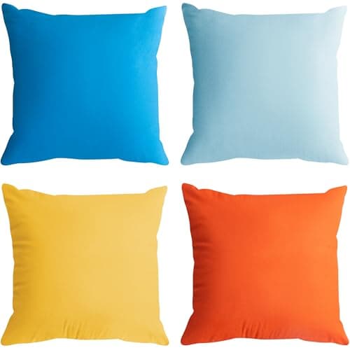 Image of ZHILING Set of 4 Cushion Covers 45x45cm Modern Visual impact aesthetic design Pillow Cases Solid Velvet Home Decor Square cushion covers 18x18 Inches