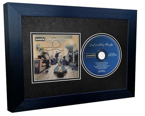 Image of A4 Oasis Definitely Maybe (Whats The Story) Morning Glory Album Cover Display Liam Noel Gallagher Indie Music Autographed Signed Photograph Picture Frame (Both Albums Black Mount (25% Discount))