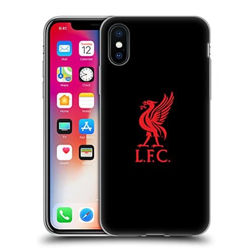 Image of Head Case Designs Officially Licensed Liverpool Football Club Red Logo On Black Liver Bird Soft Gel Case Compatible With Apple iPhone X/iPhone XS