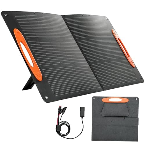 Image of HOMCOM 100W Portable Solar Panel, Foldable Solar Charger with USB-A & USB-C Fast Charging Output, IP67 Waterproof for Mobile Phone Power Bank Flashlight Fans Camping Backpacking Hiking