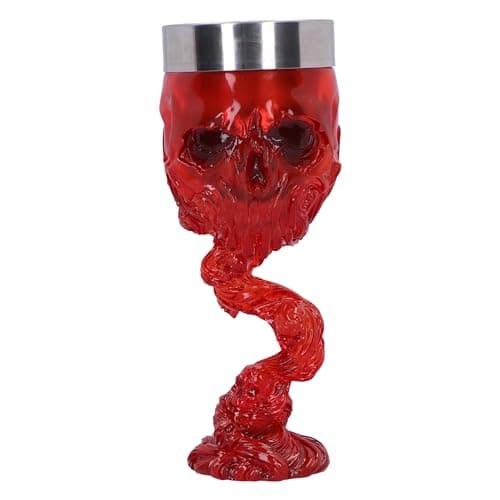 Image of Nemesis Now Soul Spirit Goblet, 19.3cm, Removable Stainless Steel Insert, Expertly Designed, Cast in Clear Resin – Goblet Drinking Glasses – Fire (Red)