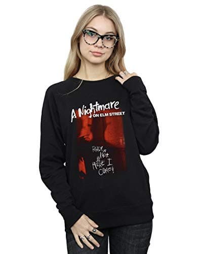 Image of Absolute Cult A Nightmare On Elm Street Women's Here I Come Sweatshirt Black Medium