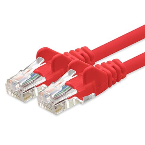 Image of 1aTTack.de Network cable CAT 5e UTP network patch cable with 2x RJ45 plugs 0.5m red