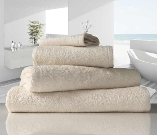 Image of linenHall 500gsm, Combed Organic Cotton Bath Towels in Natural Unbleached
