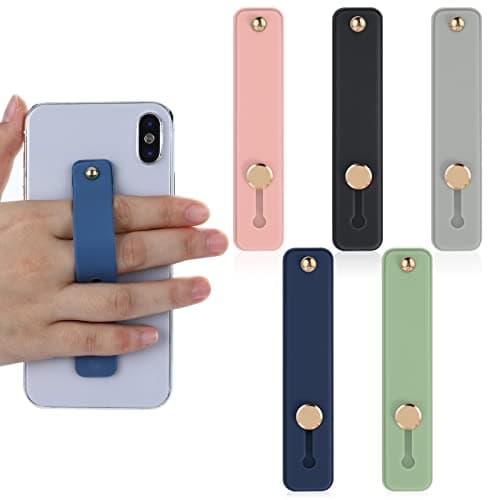 Image of Molain Phone Loop Finger Holder, 5 Pcs Phone Grip Finger Cellphone Grip Silicone Strap Telescopic Cellphone Holder for All Smartphones (5 Colors)
