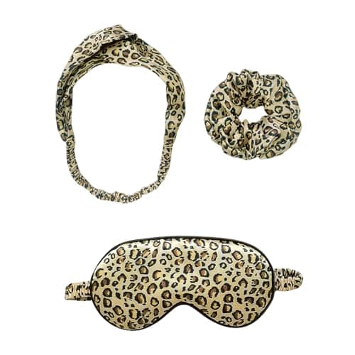 Image of 1 Piece Of Eye Mask, 1 Piece Of Hair Rope, 1 Piece Of Hair Band, Sleep Shading Eye Mask, Leopard Pattern Elastic Hair Accessories, Sleep Aids, Souvenirs For Friends.