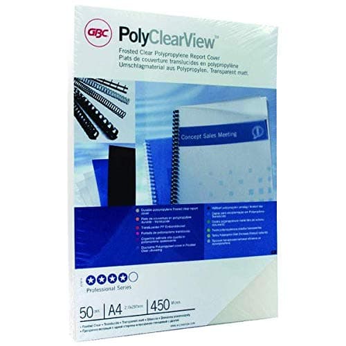 Image of GBC PolyClearView A4 Frosted Clear Binding Covers (Pack of 50) IB387159