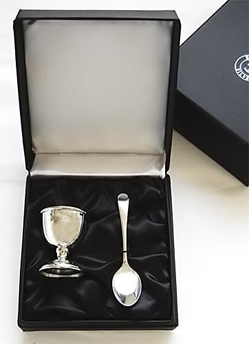 Image of Sterling Silver Egg Cup and Spoon Set