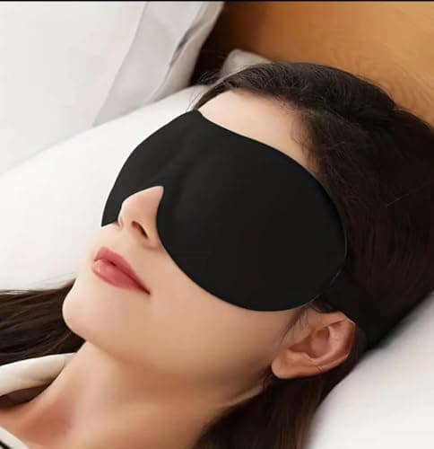 Image of Sleep Eye Mask 100% Blackout – 3D Contoured Zero Pressure Eye Mask for Sleeping, Ultra Soft Comfortable Adjustable Blindfold for Travel, Men & Women