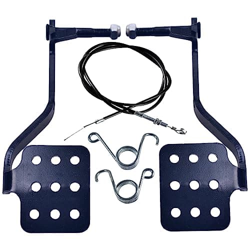 Image of QASKEHKT Brake Throttle Pedals 71" Cable with Return Springs Kit for 196cc 6.5hp Road Rocket Azusa Fun Kart Carter Go Kart Vintage Go Cart Racing Drift Trike Heavy Duty Parts Black