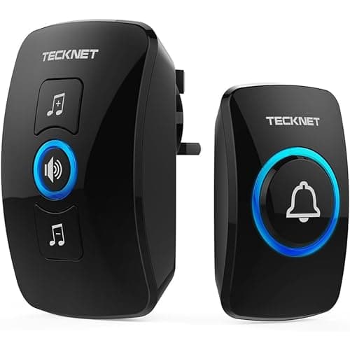 Image of TECKNET Wireless Doorbell, IP65 Waterproof Wall Plug-in Door Bells Wireless Cordless Chime Kit at 1300-feet Range, 60 Chimes & 5 Level Volume, Battery Operated, Plug in Door Entry Bell