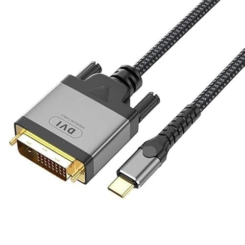 Image of USB C to DVI Cable 4K@30Hz USB Type-C to DVI Adapter 1080p Full HD Converter Compatible for Monitor, TV, Projector, MacBook Pro, Samsung Galaxy, Surface Book, Dell, Pixelbook and More - 1M