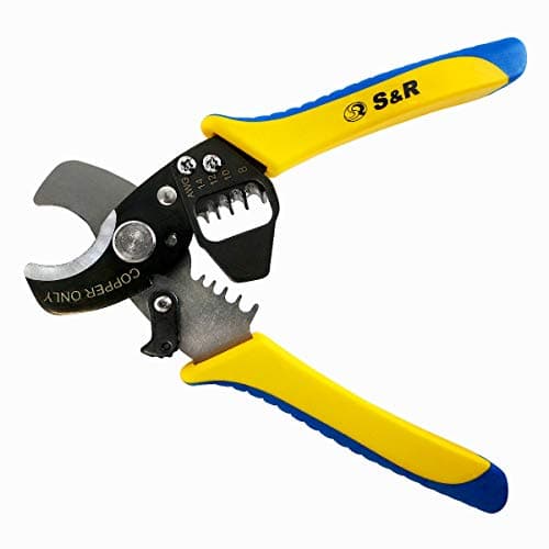 Image of S&R Electric Cable Cutters Copper Cable Stripper 170 mm, Upto 11 mm - Wire Stripper AWG 14,12,10 8