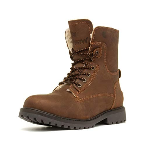 Image of Wrangler Aviator Mens Tan Leather Lace Up Boot - Size 9 UK - Brown