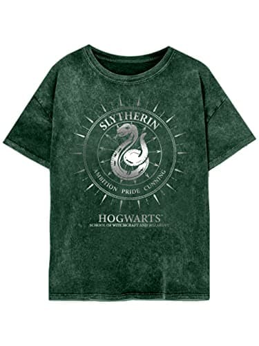 Image of Harry Potter - Slytherin Constellations (Womens Acid Wash T-Shirt) Green