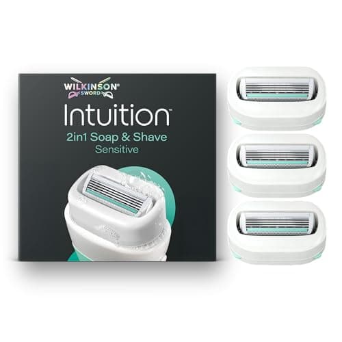 Image of Wilkinson Sword Intuition 2in1 Soap & Shave Sensitive Skin Razors for Women, 3 Women's Razor Blade Refills