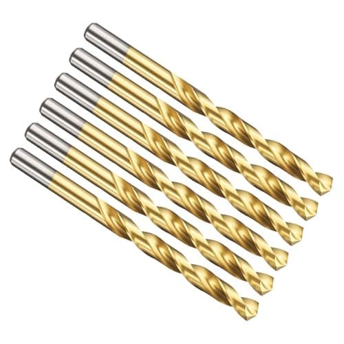 Image of PATIKIL 8mm Drill Bit, Jobber Straight Shank M2 High-Speed Steel 135° Titanium Nitride TiN Coated for Stainless Steel Hard Metal - 6 Pack