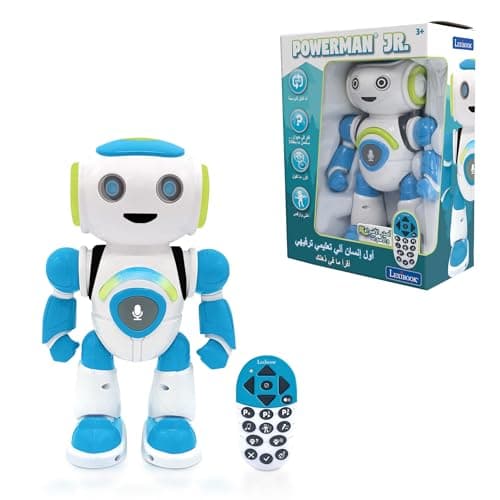 Image of LEXIBOOK, Powerman® Jr., Smart Interactive Toy Robot that Reads in the Mind Toy for Kids Dancing Plays Music Animal Quiz STEM Programmable Remote Control Boy Robot Junior Green/Blue, ROB20AR