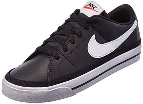 Image of NIKE Women's Court Legacy Next Nature Sneaker, Black White Volt Team Orange, 4.5 UK