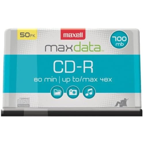 Image of Maxell CD-R 48X 700MB 50-Pack Blank CD Spindle