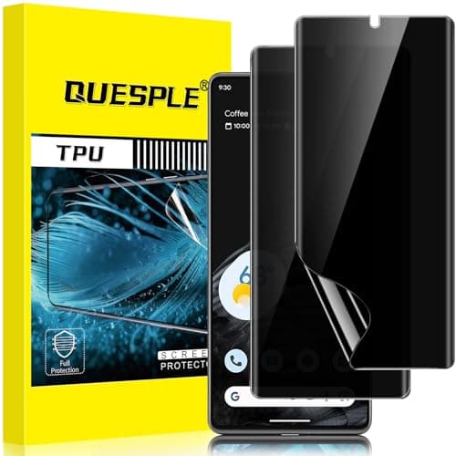 Image of QUESPLE for Google Pixel 7 Pro Privacy Screen Protector [2 Pack], Anti-Spy Support Fingerprint Unlock Google 7 Pro Screen Protector Film, Full Coverage Flexible TPU Protector