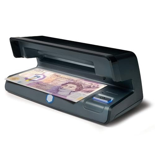 Image of Safescan 70 UV Counterfeit Money Detector - Checks Notes, Credit Cards, ID's - UV Money Checker For New Notes - Fake Money Note Checker with UV & White Light - Suitable for the New King Charles Notes