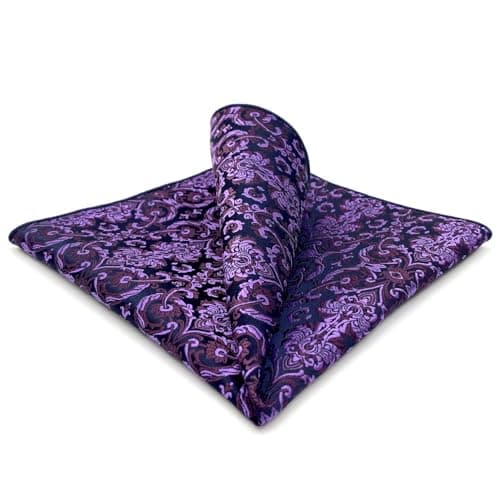 Image of Shlax&Wing Geometric Patterned Purple Hanky Pocket Square For Men Floral Fashion